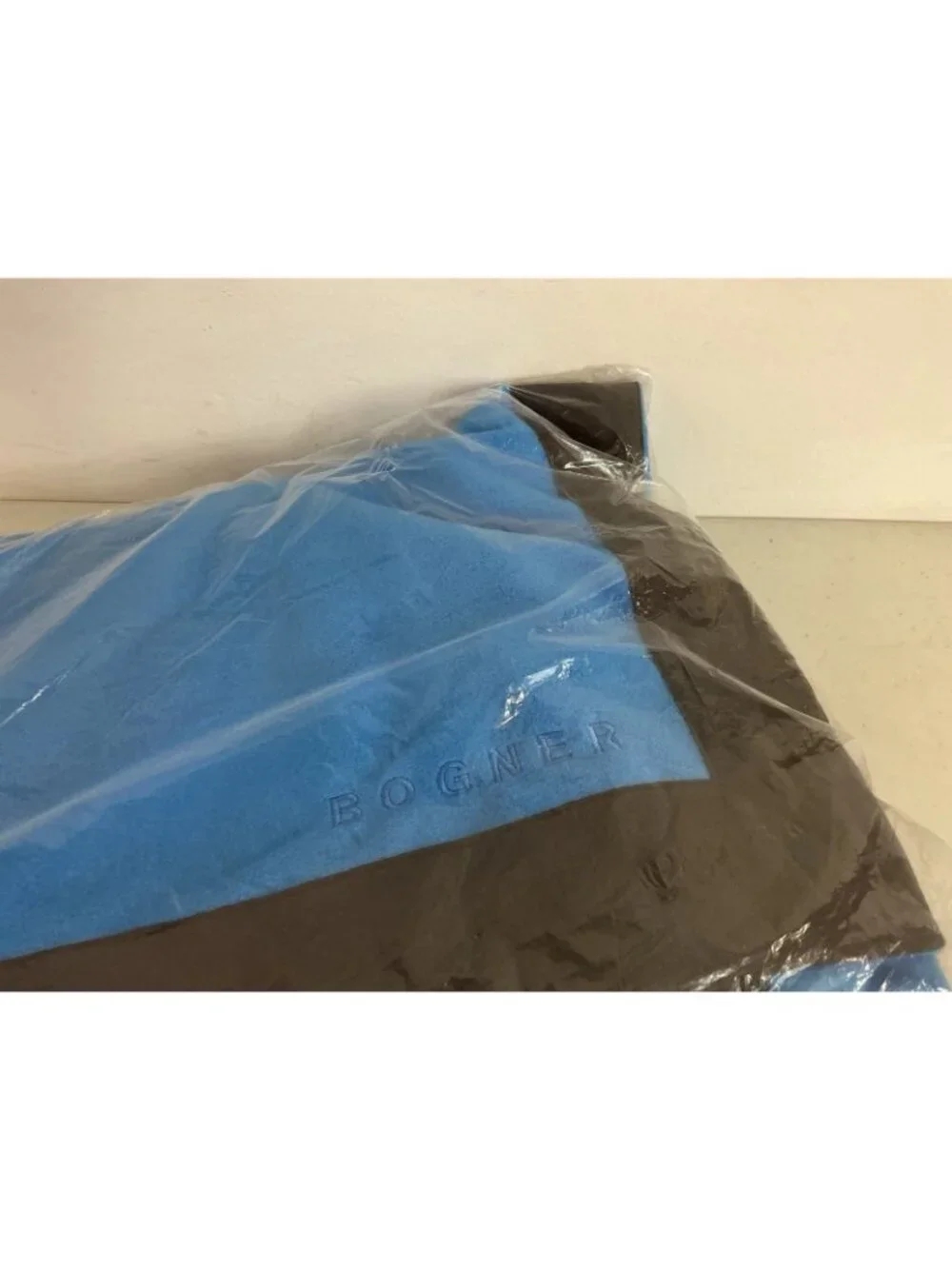Bogner Blue Fleece Blanket Made USA New